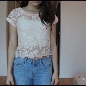 Pink/beige Crop Top